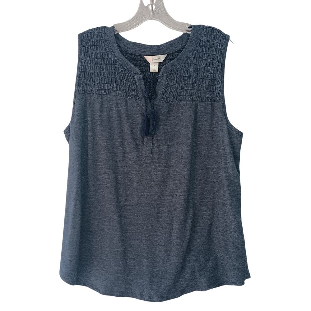 EUC CJ Banks 1X Sleeveless Blue Pull Over Top